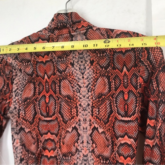 I.AM.GIA.NEW Bodysuit Snake Print Mock Neck Stretch Long Sleeve High Leg Animal - Picture 13 of 15